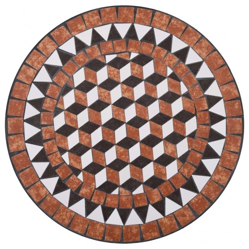Bistrobord med mosaikdesign 60 cm - brun/sort/cremefarvet