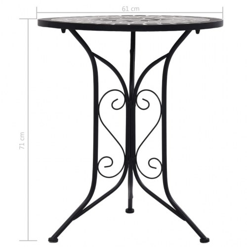 Bistrobord med mosaikdesign 60 cm - grå