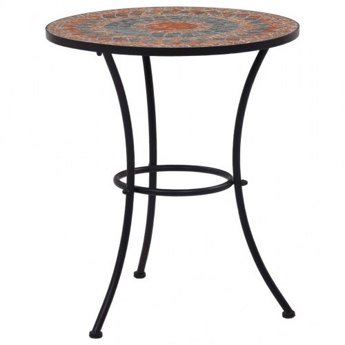 Bistrobord med mosaikdesign keramisk 60 cm orange/grå