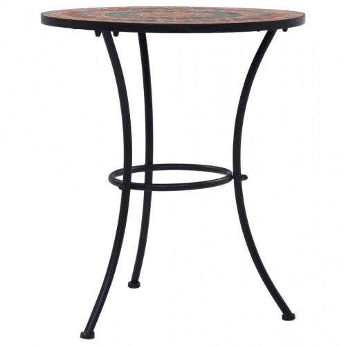 Bistrobord med mosaikdesign keramisk 60 cm orange/grå