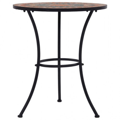 Bistrobord med mosaikdesign keramisk 60 cm orange/grå