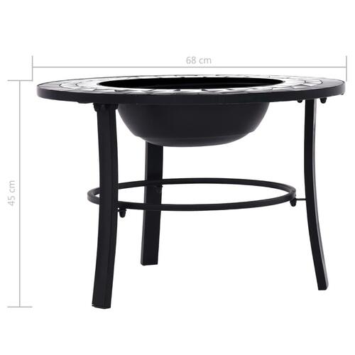 Bålfad mosaik 68 cm keramik sort og hvid