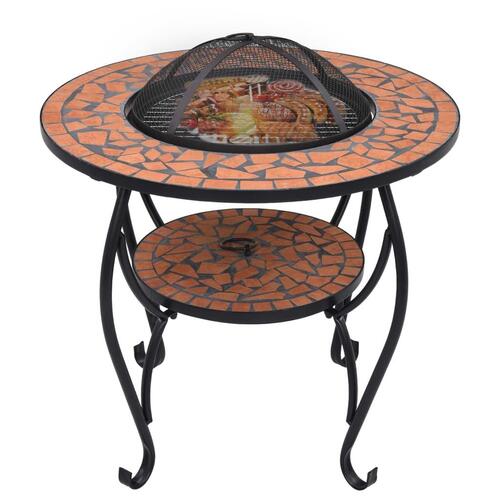 Bålfad mosaik 68 cm keramik terracottafarvet