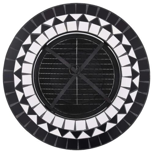 Bålfad mosaik 68 cm keramik sort og hvid