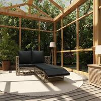 Haveloungesæt 2 dele med hynder polyrattan grå