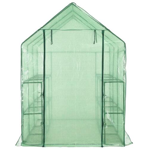 Drivhus med 12 hylder 143 x 214 x 196 cm stål