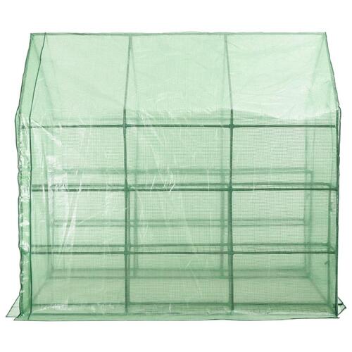 Drivhus med 12 hylder 143 x 214 x 196 cm stål