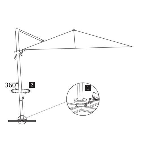 Hængeparasol med aluminiumsstang 3 x 3 m sort