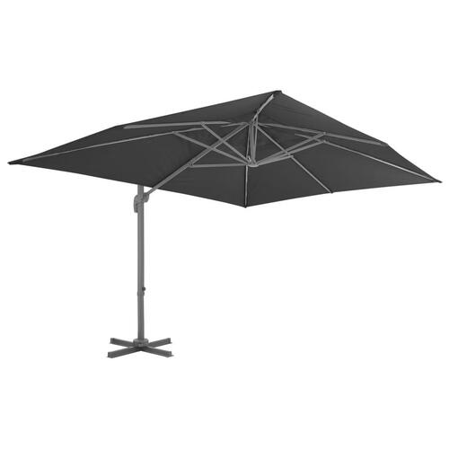 Hængeparasol med aluminiumsstang 4 x 3 m sort