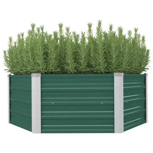Højbed 129x129x46 galvaniseret stål grøn