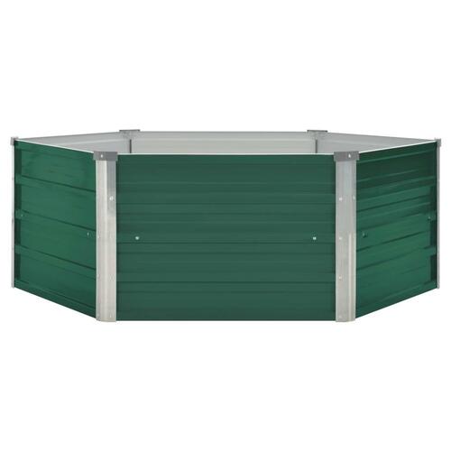 Højbed 129x129x46 galvaniseret stål grøn