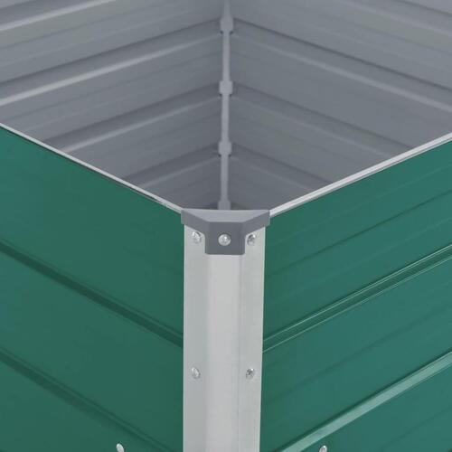 Hævet havekasse 100 x 100 x 77 galvaniseret stål grøn