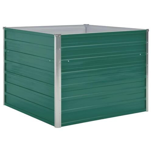 Hævet havekasse 100 x 100 x 77 galvaniseret stål grøn