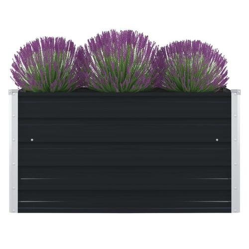 Forhøjet blomsterbed 100 x 100 x 45 cm galvaniseret stål grå