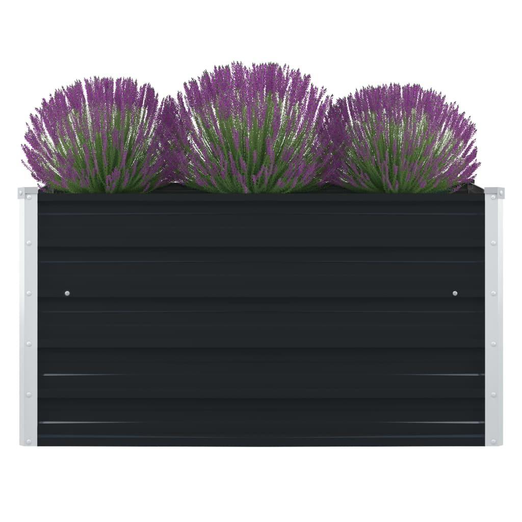 Forhøjet blomsterbed 100 x 100 x 45 cm galvaniseret stål grå
