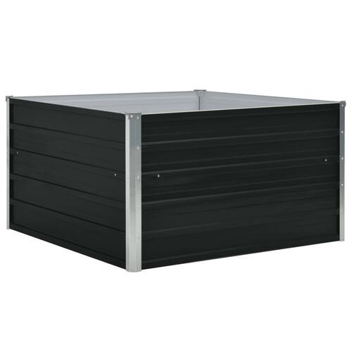 Forhøjet blomsterbed 100 x 100 x 45 cm galvaniseret stål grå