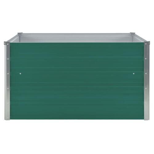 Forhøjet blomsterbed 100 x 100 x 45 cm galvaniseret stål grøn