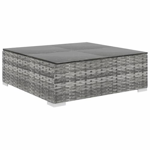 Haveloungesæt 6 dele med hynder polyrattan grå