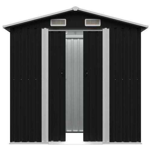 Opbevaringsskur til haven 204x132x186 cm stål antracitgrå