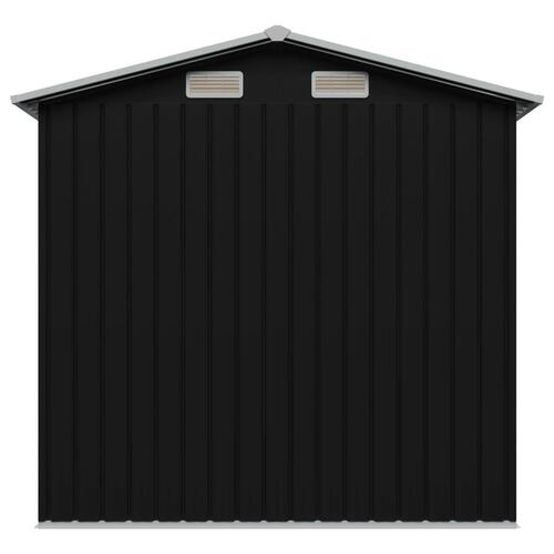 Opbevaringsskur til haven 204x132x186 cm stål antracitgrå