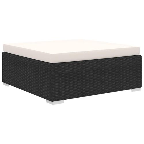 Haveloungesæt 9 dele med hynder polyrattan sort