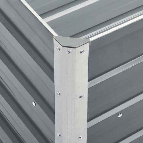 Høj plantekasse 240x40x77 cm galvaniseret stål grå
