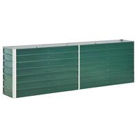 Forhøjet plantekasse 240x40x77 cm galvaniseret stål grøn