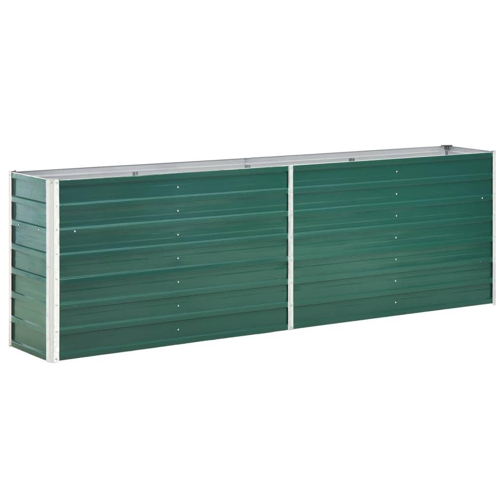 Forhøjet plantekasse 240x40x77 cm galvaniseret stål grøn