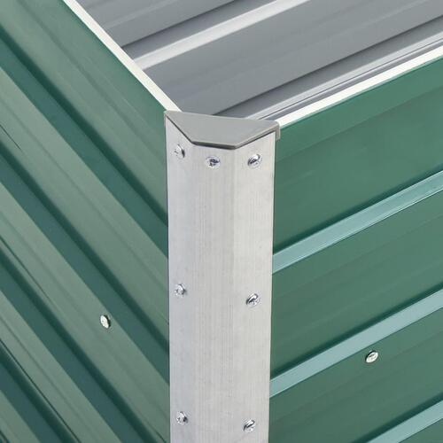 Forhøjet plantekasse 240x40x77 cm galvaniseret stål grøn