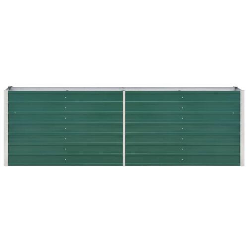 Forhøjet plantekasse 240x40x77 cm galvaniseret stål grøn