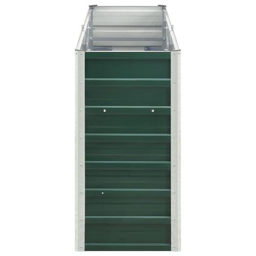 Forhøjet plantekasse 240x40x77 cm galvaniseret stål grøn