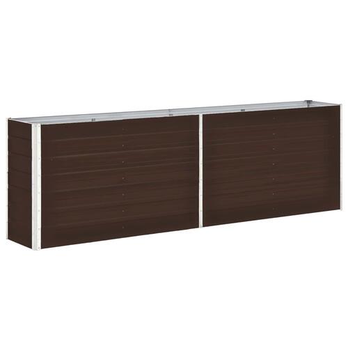 Forhøjet plantekasse 240x40x77 cm galvaniseret stål brun