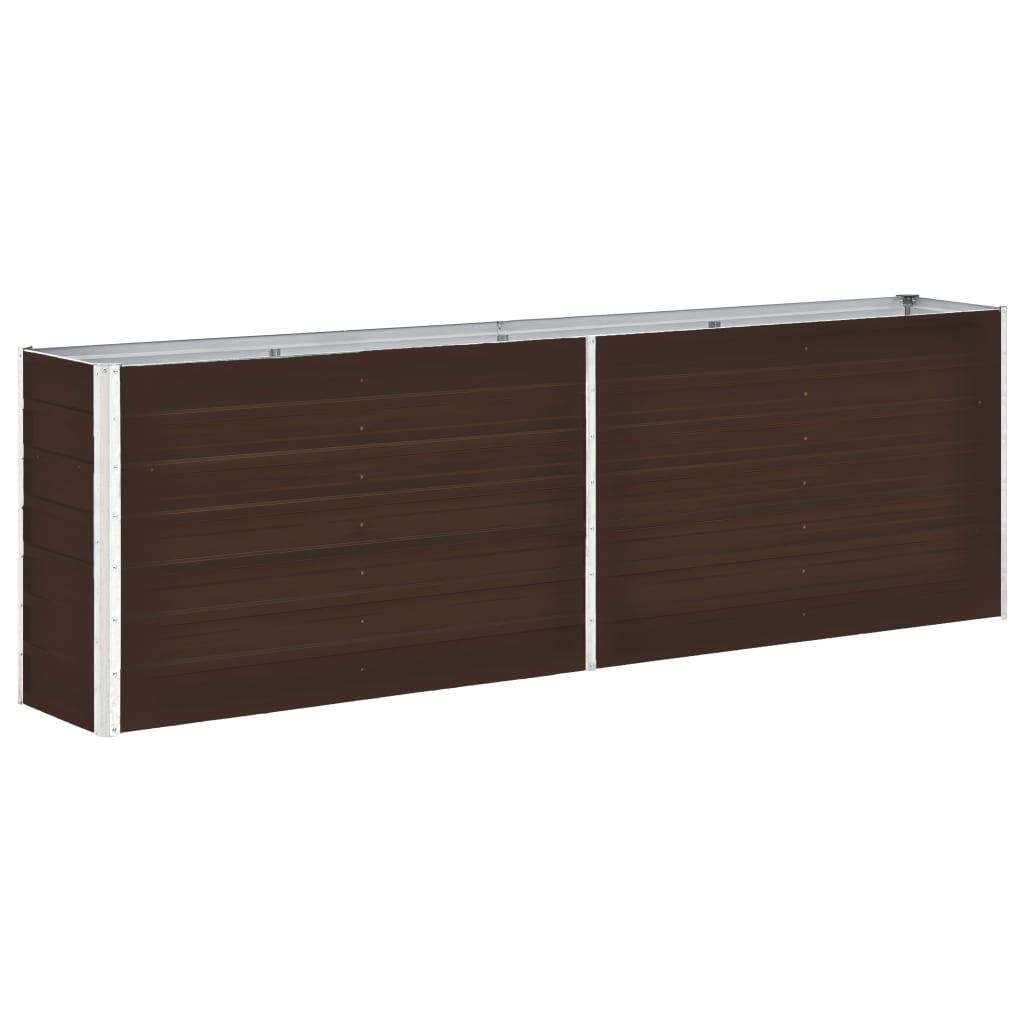Forhøjet plantekasse 240x40x77 cm galvaniseret stål brun