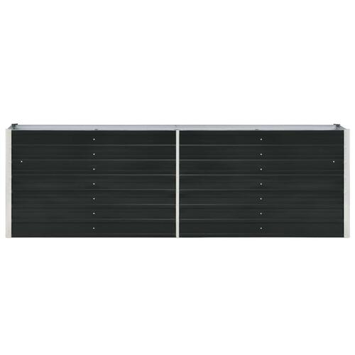 Forhøjet plantekasse 240x40x77 cm galvaniseret stål antracitgrå