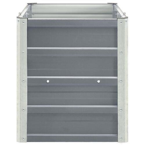 Forhøjet plantekasse 240x40x45 cm galvaniseret stål grå