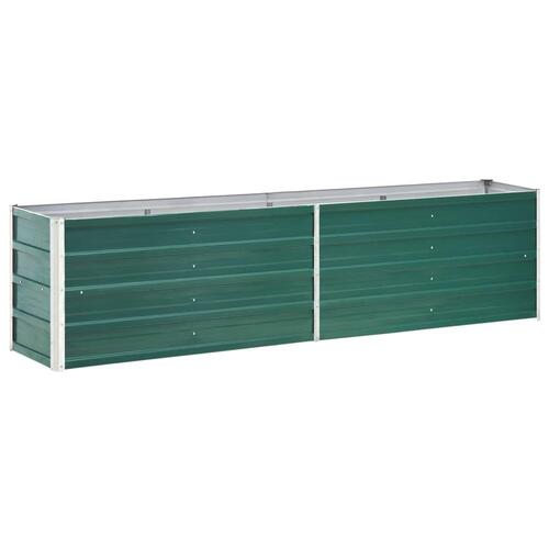 Forhøjet plantekasse 240x40x45 cm galvaniseret stål grøn