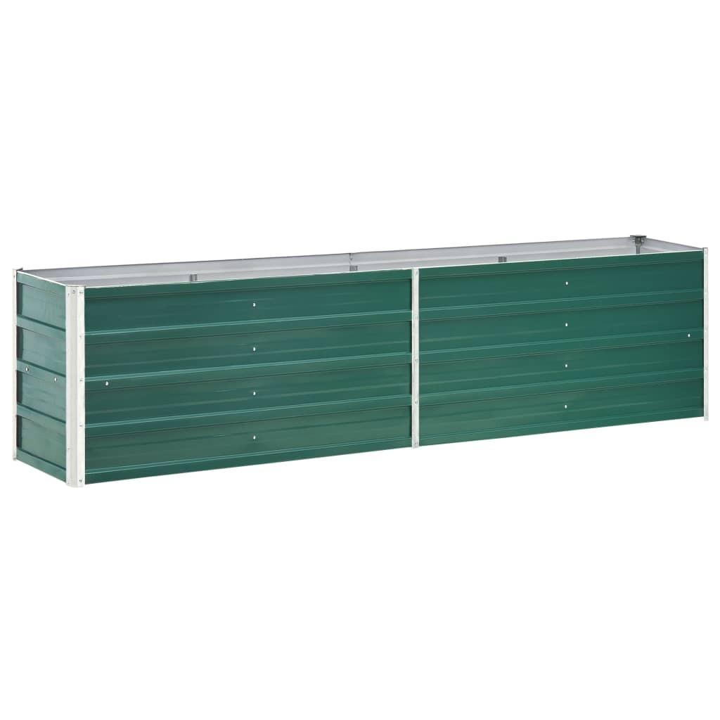 Forhøjet plantekasse 240x40x45 cm galvaniseret stål grøn