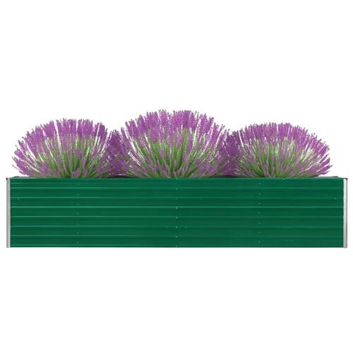 Forhøjet plantekasse 320x40x45 cm galvaniseret stål grøn