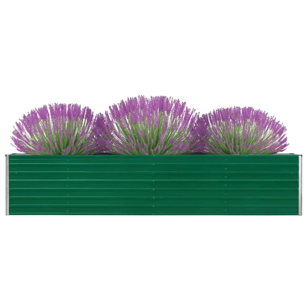 Forhøjet plantekasse 320x40x45 cm galvaniseret stål grøn