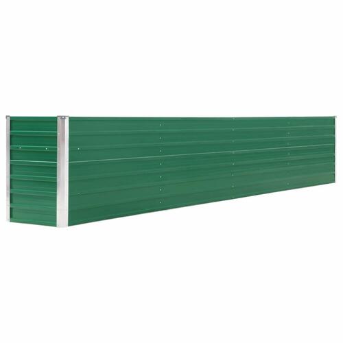 Forhøjet plantekasse 320x40x45 cm galvaniseret stål grøn