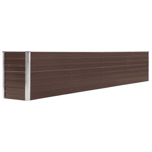 Forhøjet plantekasse 320x40x45 cm galvaniseret stål brun