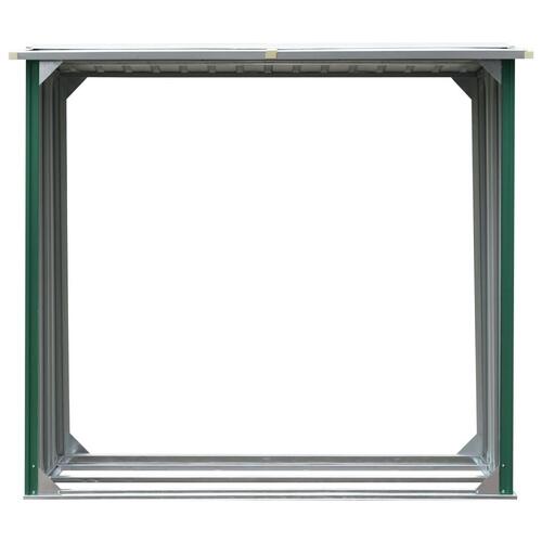 Brændeskur 172 x 91 x 154 cm galvaniseret stål grøn