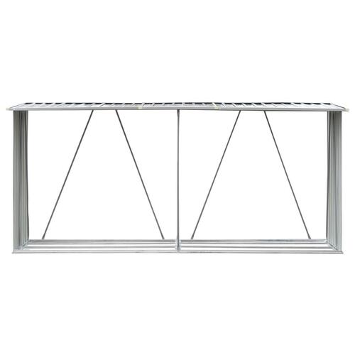 Brændeskur til haven 330x84x152 cm galvaniseret stål grøn
