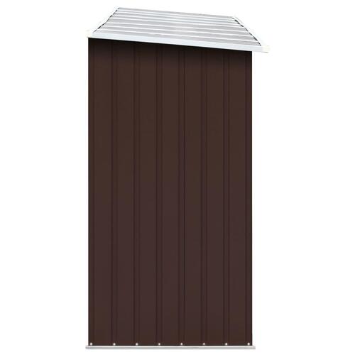 Brændeskur til haven 330x84x152 cm galvaniseret stål brun