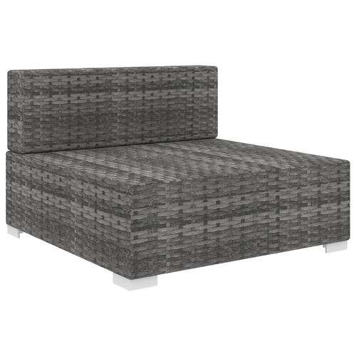 Midtersæde til sofa 1 stk. med hynder polyrattan grå