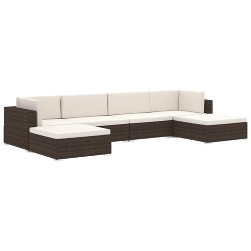 Midtersæde til sofa 1 stk. med hynder polyrattan grå