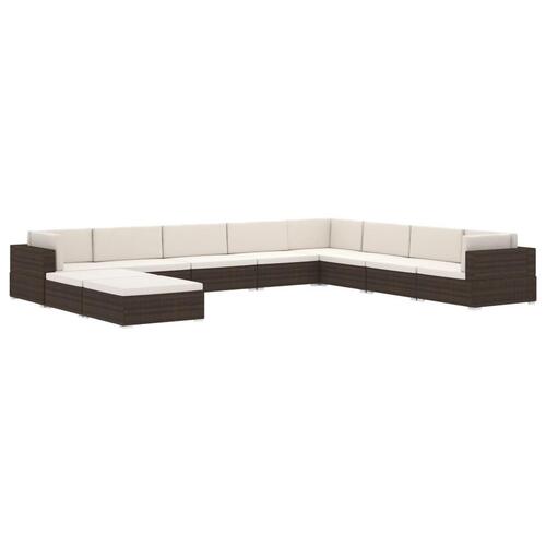 Midtersæde til sofa 1 stk. med hynder polyrattan grå