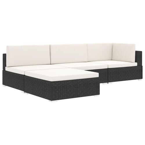 Midtersæde til sofa 1 stk. med hynder polyrattan grå