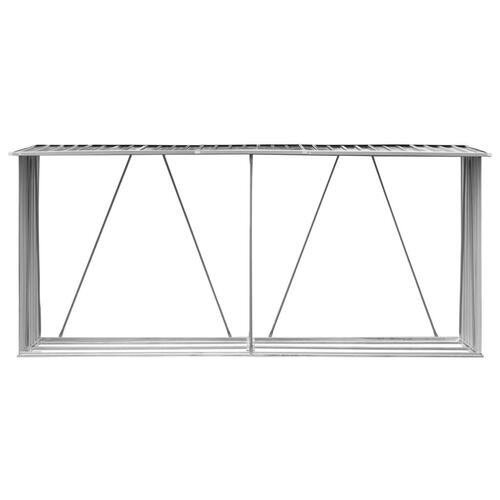 Brændeskur til haven 330x84x152 cm galvaniseret stål antracitgrå