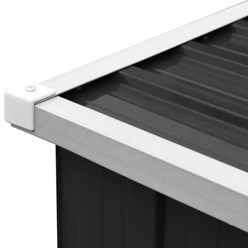 Brændeskur til haven 330x84x152 cm galvaniseret stål antracitgrå